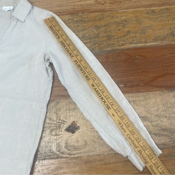 J. Jill Love Linen women’s size XS extra small Button Down Shirt oatmeal - Picture 8 of 9